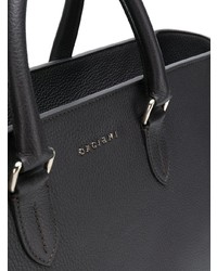 dunkelgraue Shopper Tasche aus Leder von Orciani