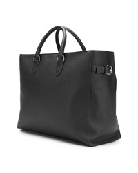 dunkelgraue Shopper Tasche aus Leder von Orciani