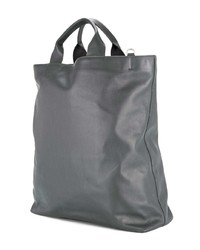 dunkelgraue Shopper Tasche aus Leder von Jil Sander