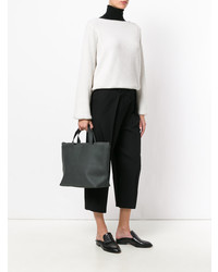 dunkelgraue Shopper Tasche aus Leder von Isaac Reina