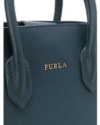 dunkelgraue Shopper Tasche aus Leder von Furla