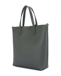 dunkelgraue Shopper Tasche aus Leder von Saint Laurent