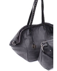 dunkelgraue Shopper Tasche aus Leder von SURI FREY