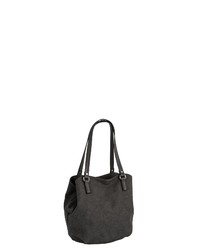 dunkelgraue Shopper Tasche aus Leder von Tom Tailor