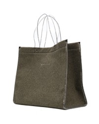 dunkelgraue Shopper Tasche aus Segeltuch von MM6 MAISON MARGIELA