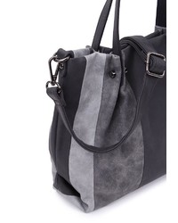 dunkelgraue Shopper Tasche aus Wildleder von EMILY & NOAH