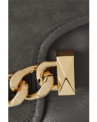 dunkelgraue Shopper Tasche aus Wildleder von Karl Lagerfeld
