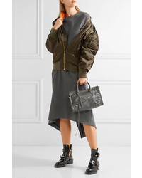 dunkelgraue Shopper Tasche mit Reliefmuster von Balenciaga