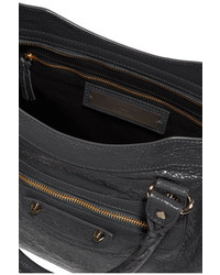 dunkelgraue Shopper Tasche mit Reliefmuster von Balenciaga