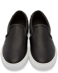 dunkelgraue Slip-On Sneakers aus Leder von Diemme