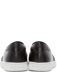 dunkelgraue Slip-On Sneakers aus Leder von Palm Angels