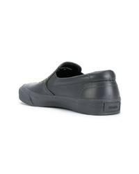 dunkelgraue Slip-On Sneakers aus Leder von Kenzo