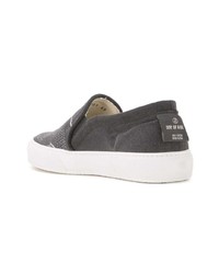 dunkelgraue Slip-On Sneakers aus Segeltuch von Joshua Sanders