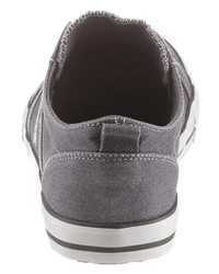 dunkelgraue Slip-On Sneakers aus Segeltuch von Pioneer Authentic Jeans
