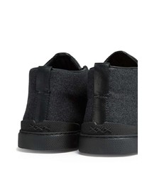 dunkelgraue Slip-On Sneakers aus Segeltuch von Ermenegildo Zegna