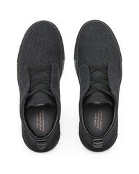 dunkelgraue Slip-On Sneakers aus Segeltuch von Ermenegildo Zegna