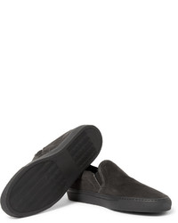 dunkelgraue Slip-On Sneakers aus Wildleder von Common Projects