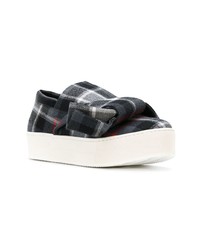 dunkelgraue Slip-On Sneakers mit Karomuster von N°21