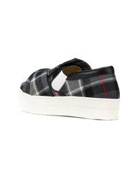 dunkelgraue Slip-On Sneakers mit Karomuster von N°21