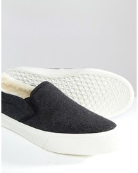 dunkelgraue Slip-On Sneakers von Asos