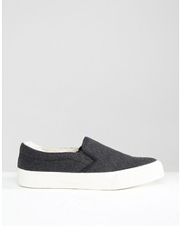 dunkelgraue Slip-On Sneakers von Asos