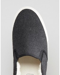 dunkelgraue Slip-On Sneakers von Asos