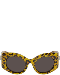 dunkelgraue Sonnenbrille mit Leopardenmuster