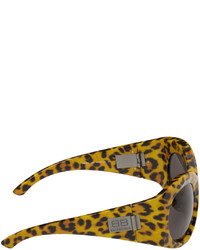 dunkelgraue Sonnenbrille mit Leopardenmuster von Balenciaga