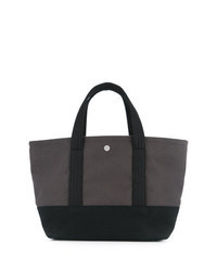 dunkelgraue Strick Shopper Tasche