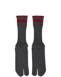 dunkelgraue Strick Socken