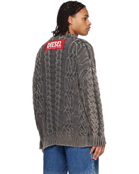 dunkelgraue Strick Strickjacke von Diesel