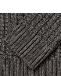 dunkelgraue Strickjacke mit einem Schalkragen von Maison Martin Margiela