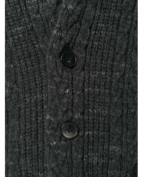 dunkelgraue Strickjacke mit einem Schalkragen von Roberto Collina