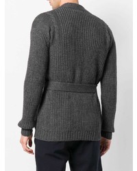 dunkelgraue Strickjacke mit einer offenen Front von Nuur