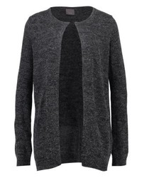 dunkelgraue Strickjacke mit einer offenen Front von Ichi