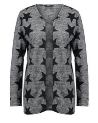 dunkelgraue Strickjacke mit einer offenen Front von Only