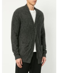 dunkelgraue Strickjacke mit einer offenen Front von Kazuyuki Kumagai