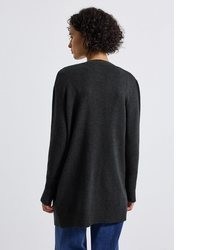 dunkelgraue Strickjacke mit einer offenen Front von STREET ONE