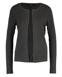 dunkelgraue Strickjacke mit einer offenen Front von Vero Moda