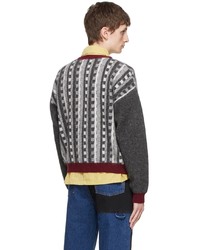 dunkelgraue Strickjacke mit Karomuster von PALMER