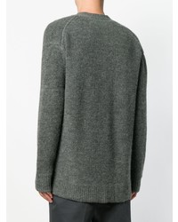 dunkelgraue Strickjacke von Jil Sander