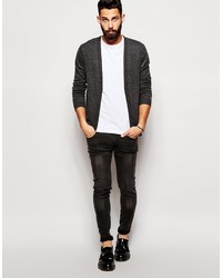 dunkelgraue Strickjacke von Asos