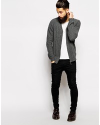 dunkelgraue Strickjacke von Asos