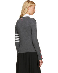 dunkelgraue Strickjacke von Thom Browne