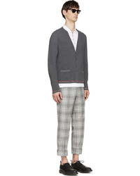 dunkelgraue Strickjacke von Thom Browne