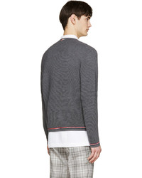 dunkelgraue Strickjacke von Thom Browne