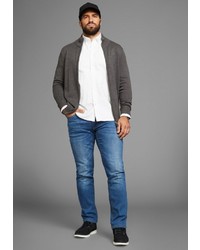 dunkelgraue Strickjacke von mans world