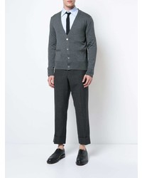 dunkelgraue Strickjacke von Thom Browne