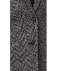 dunkelgraue Tweed-Jacke mit Fischgrätenmuster von Vince