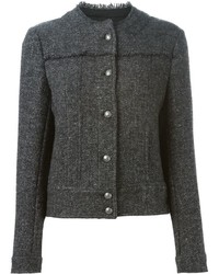 dunkelgraue Tweed-Jacke von Etro